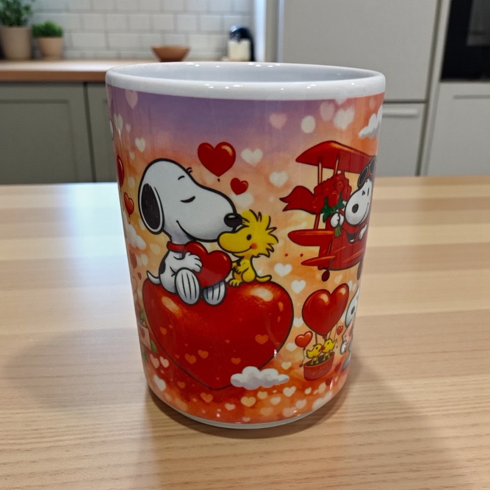 Snoopy Heart Mug - Red and White 15 oz - Picture 2 of 3